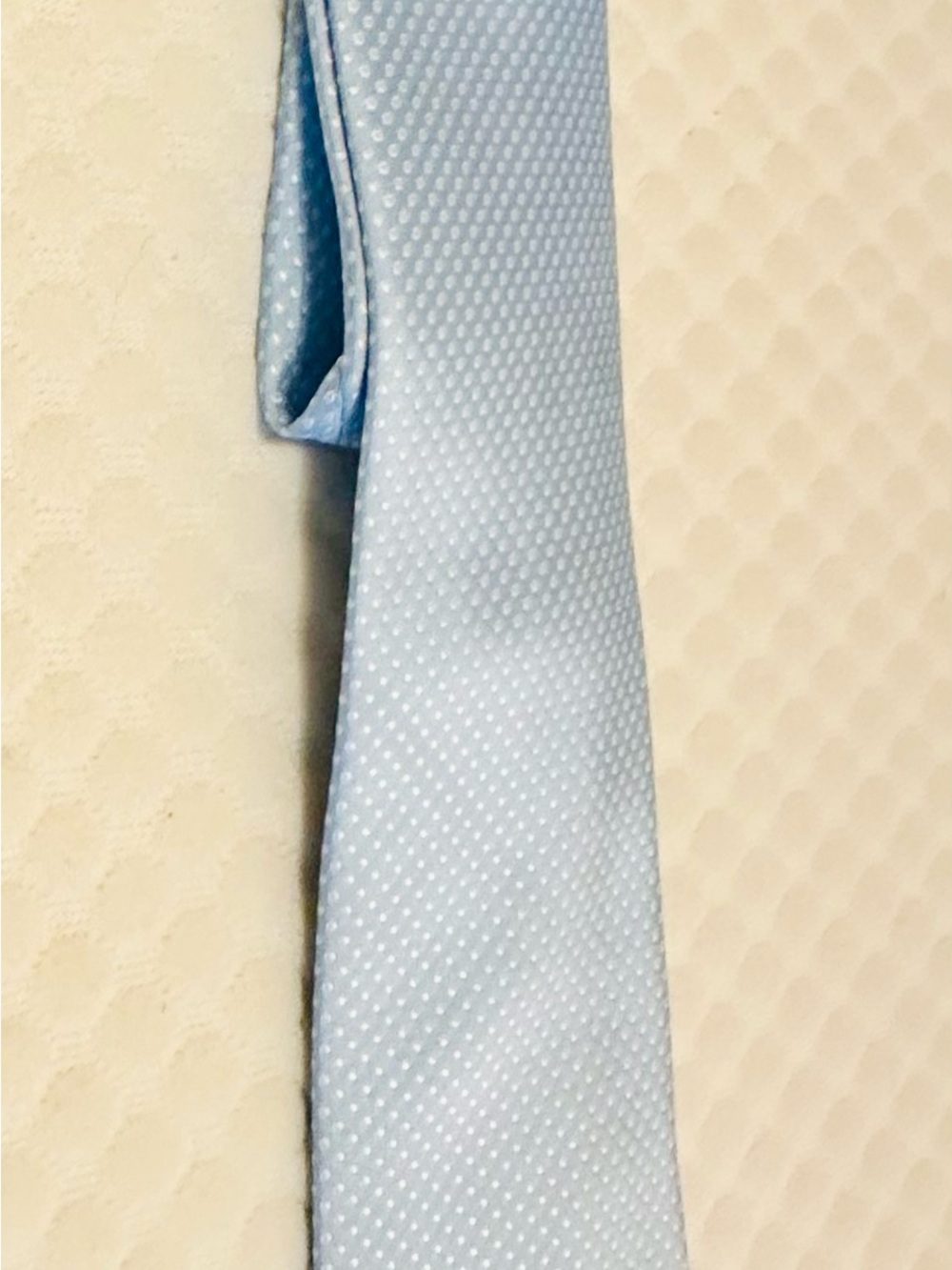 Light Blue Men's Silk Tie with Subtle Dot Texture